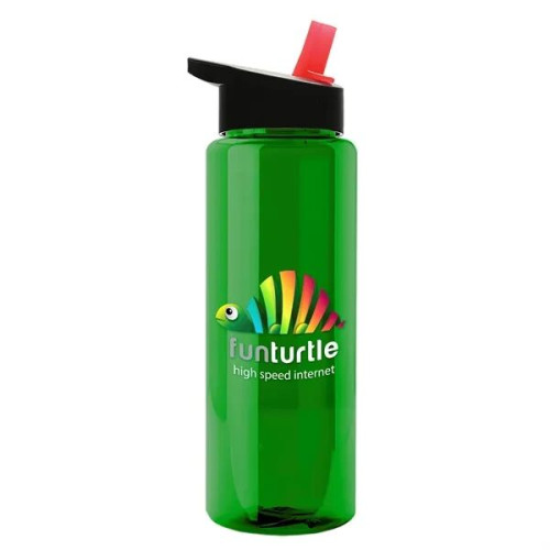 Garyline® Slim Fit RPET Bottle with Flip-Straw Lid - 32 oz.