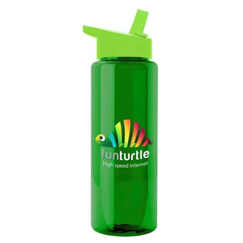 Garyline® Slim Fit RPET Bottle with Flip-Straw Lid - 32 oz.