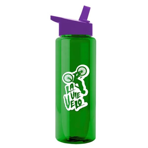 Garyline® Slim Fit RPET Bottle with Flip-Straw Lid - 32 oz.