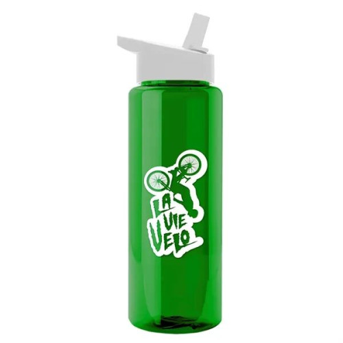 Garyline® Slim Fit RPET Bottle with Flip-Straw Lid - 32 oz.