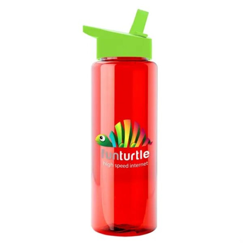 Garyline® Slim Fit RPET Bottle with Flip-Straw Lid - 32 oz.