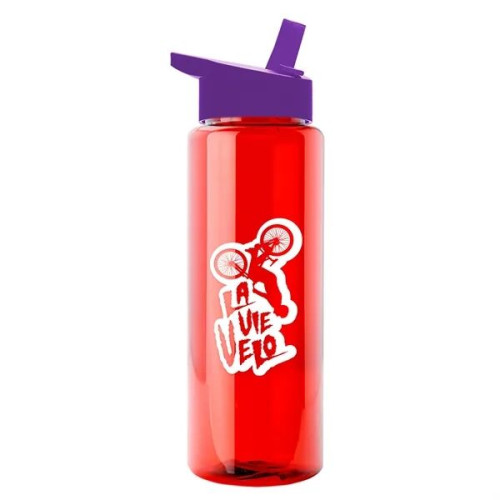 Garyline® Slim Fit RPET Bottle with Flip-Straw Lid - 32 oz.