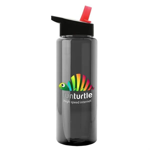 Garyline® Slim Fit RPET Bottle with Flip-Straw Lid - 32 oz.