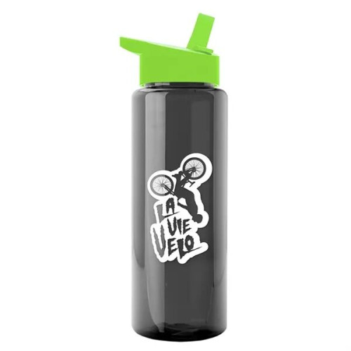 Garyline® Slim Fit RPET Bottle with Flip-Straw Lid - 32 oz.