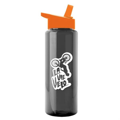 Garyline® Slim Fit RPET Bottle with Flip-Straw Lid - 32 oz.