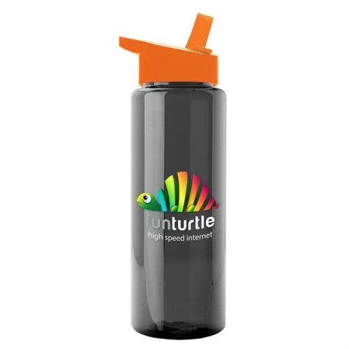 Garyline® Slim Fit RPET Bottle with Flip-Straw Lid - 32 oz.