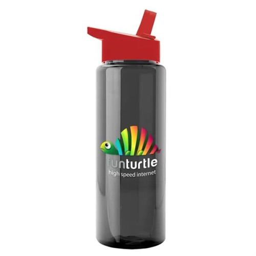 Garyline® Slim Fit RPET Bottle with Flip-Straw Lid - 32 oz.