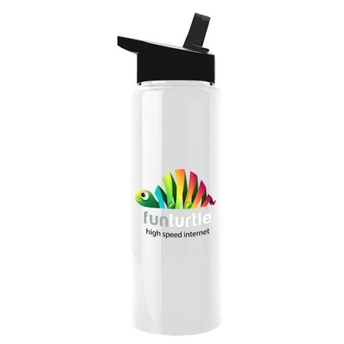 Garyline® Slim Fit RPET Bottle with Flip-Straw Lid - 32 oz.