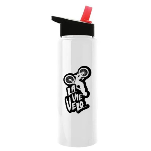 Garyline® Slim Fit RPET Bottle with Flip-Straw Lid - 32 oz.