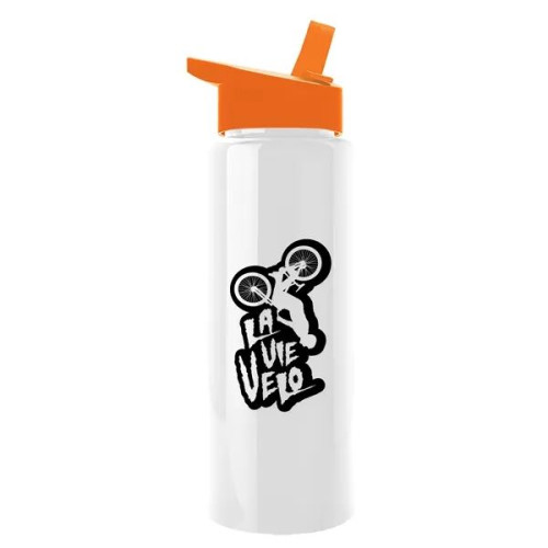 Garyline® Slim Fit RPET Bottle with Flip-Straw Lid - 32 oz.