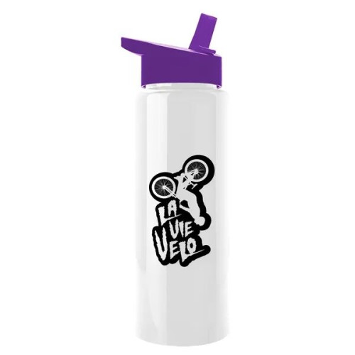 Garyline® Slim Fit RPET Bottle with Flip-Straw Lid - 32 oz.