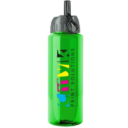 Garyline® Guzzler Bottle with Ring-Straw Lid - 32 oz.