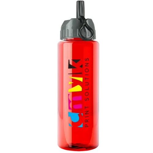 Garyline® Guzzler Bottle with Ring-Straw Lid - 32 oz.