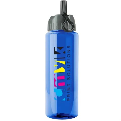Garyline® Guzzler Bottle with Ring-Straw Lid - 32 oz.