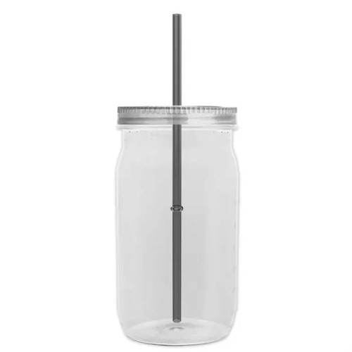 Garyline® Tritan® Mason Jar with Lid and Straw - 27 oz.