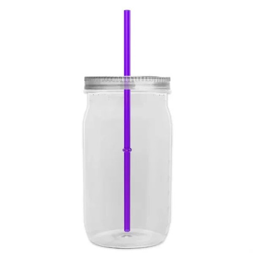 Garyline® Tritan® Mason Jar with Lid and Straw - 27 oz.