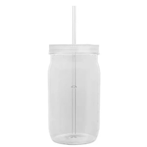 Garyline® Tritan® Mason Jar with Lid and Straw - 27 oz.