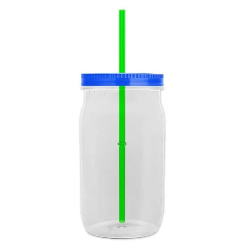 Garyline® Tritan® Mason Jar with Lid and Straw - 27 oz.