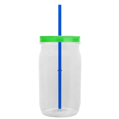 Garyline® Tritan® Mason Jar with Lid and Straw - 27 oz.