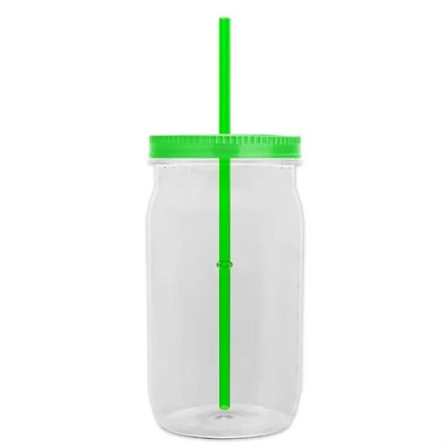 Garyline® Tritan® Mason Jar with Lid and Straw - 27 oz.