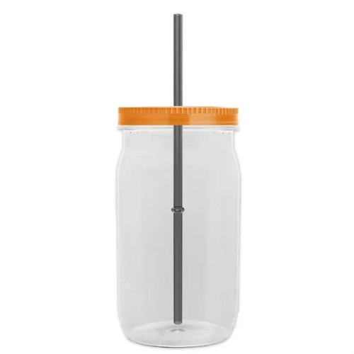 Garyline® Tritan® Mason Jar with Lid and Straw - 27 oz.