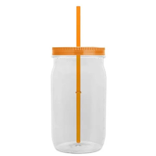 Garyline® Tritan® Mason Jar with Lid and Straw - 27 oz.
