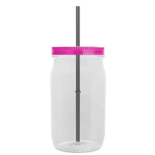 Garyline® Tritan® Mason Jar with Lid and Straw - 27 oz.