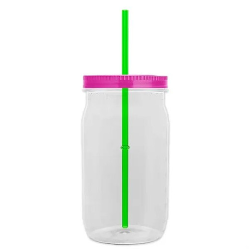 Garyline® Tritan® Mason Jar with Lid and Straw - 27 oz.