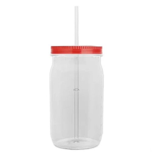 Garyline® Tritan® Mason Jar with Lid and Straw - 27 oz.