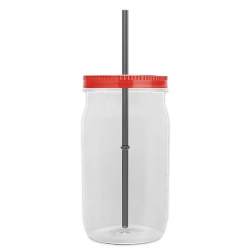 Garyline® Tritan® Mason Jar with Lid and Straw - 27 oz.