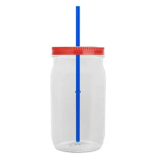 Garyline® Tritan® Mason Jar with Lid and Straw - 27 oz.