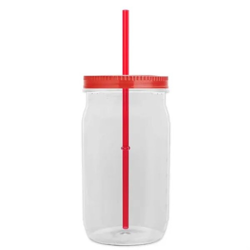 Garyline® Tritan® Mason Jar with Lid and Straw - 27 oz.