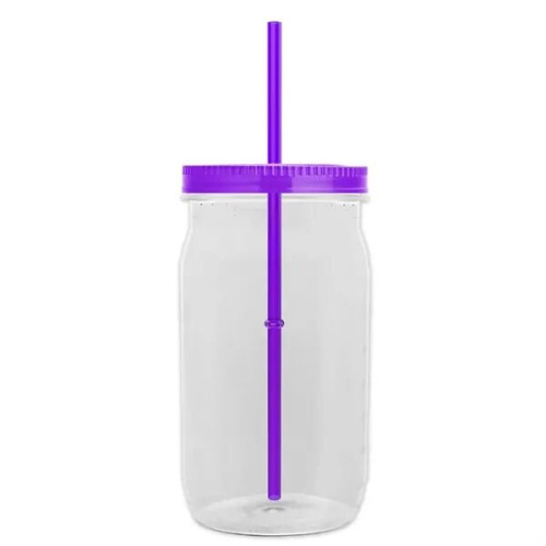 Garyline® Tritan® Mason Jar with Lid and Straw - 27 oz.