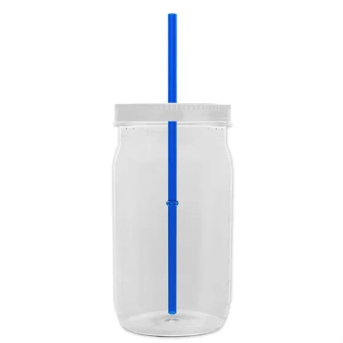 Garyline® Tritan® Mason Jar with Lid and Straw - 27 oz.