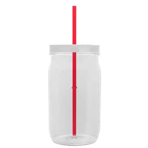 Garyline® Tritan® Mason Jar with Lid and Straw - 27 oz.