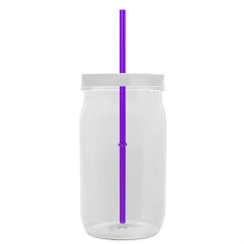 Garyline® Tritan® Mason Jar with Lid and Straw - 27 oz.