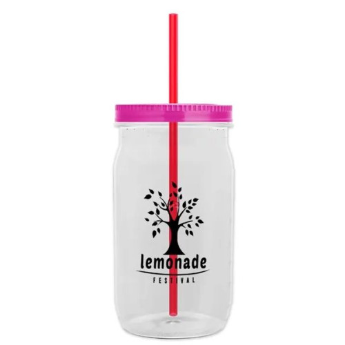 Garyline® Tritan® Mason Jar with Lid and Straw - 27 oz.