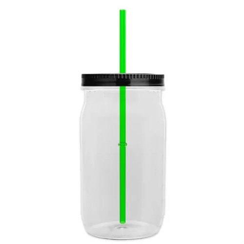 Garyline® Tritan® Mason Jar with Lid and Straw - 27 oz.