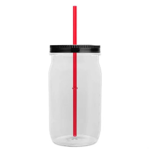 Garyline® Tritan® Mason Jar with Lid and Straw - 27 oz.