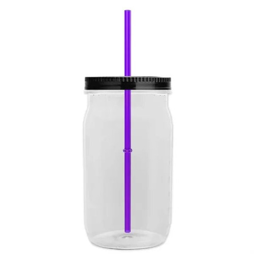 Garyline® Tritan® Mason Jar with Lid and Straw - 27 oz.