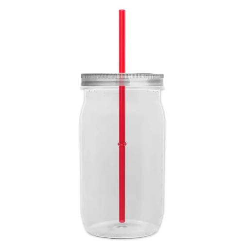 Garyline® Tritan® Mason Jar with Lid and Straw - 27 oz.