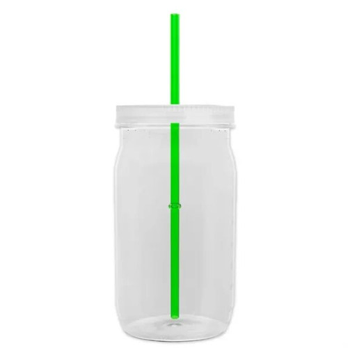 Garyline® Tritan® Mason Jar with Lid and Straw - 27 oz.