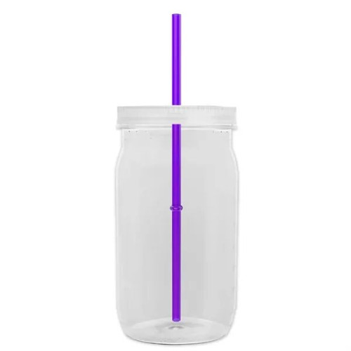 Garyline® Tritan® Mason Jar with Lid and Straw - 27 oz.