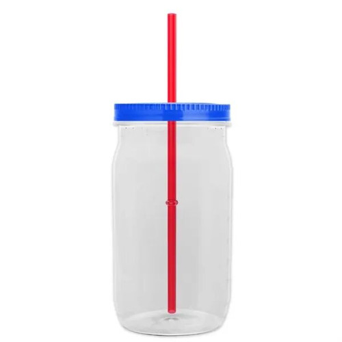 Garyline® Tritan® Mason Jar with Lid and Straw - 27 oz.