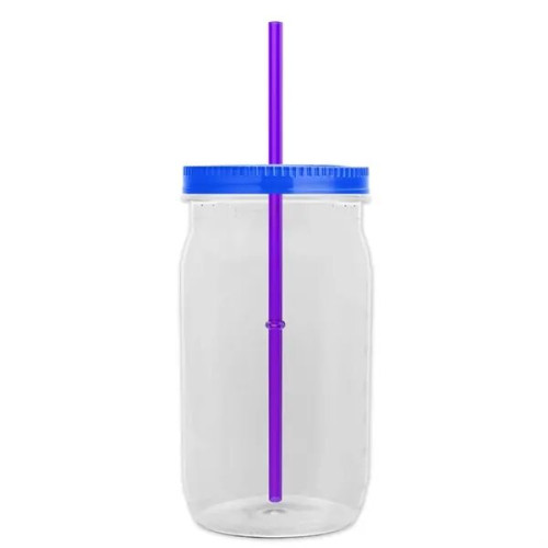 Garyline® Tritan® Mason Jar with Lid and Straw - 27 oz.