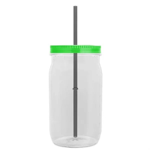 Garyline® Tritan® Mason Jar with Lid and Straw - 27 oz.