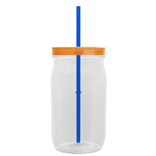 Garyline® Tritan® Mason Jar with Lid and Straw - 27 oz.