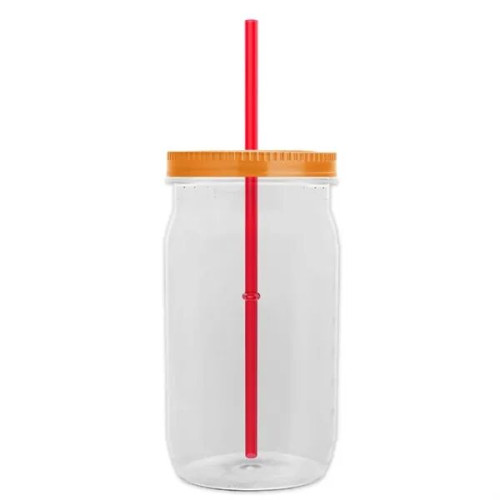 Garyline® Tritan® Mason Jar with Lid and Straw - 27 oz.