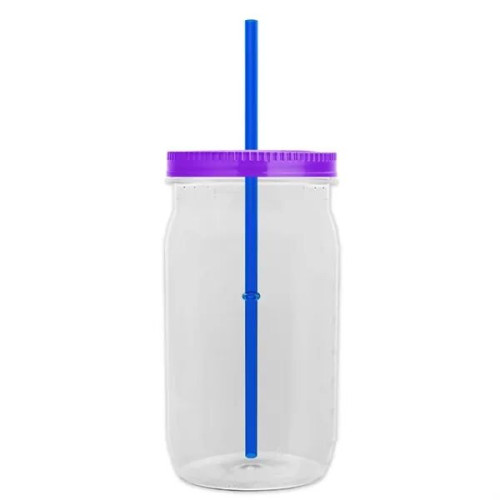 Garyline® Tritan® Mason Jar with Lid and Straw - 27 oz.