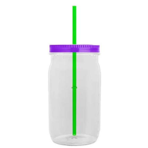 Garyline® Tritan® Mason Jar with Lid and Straw - 27 oz.